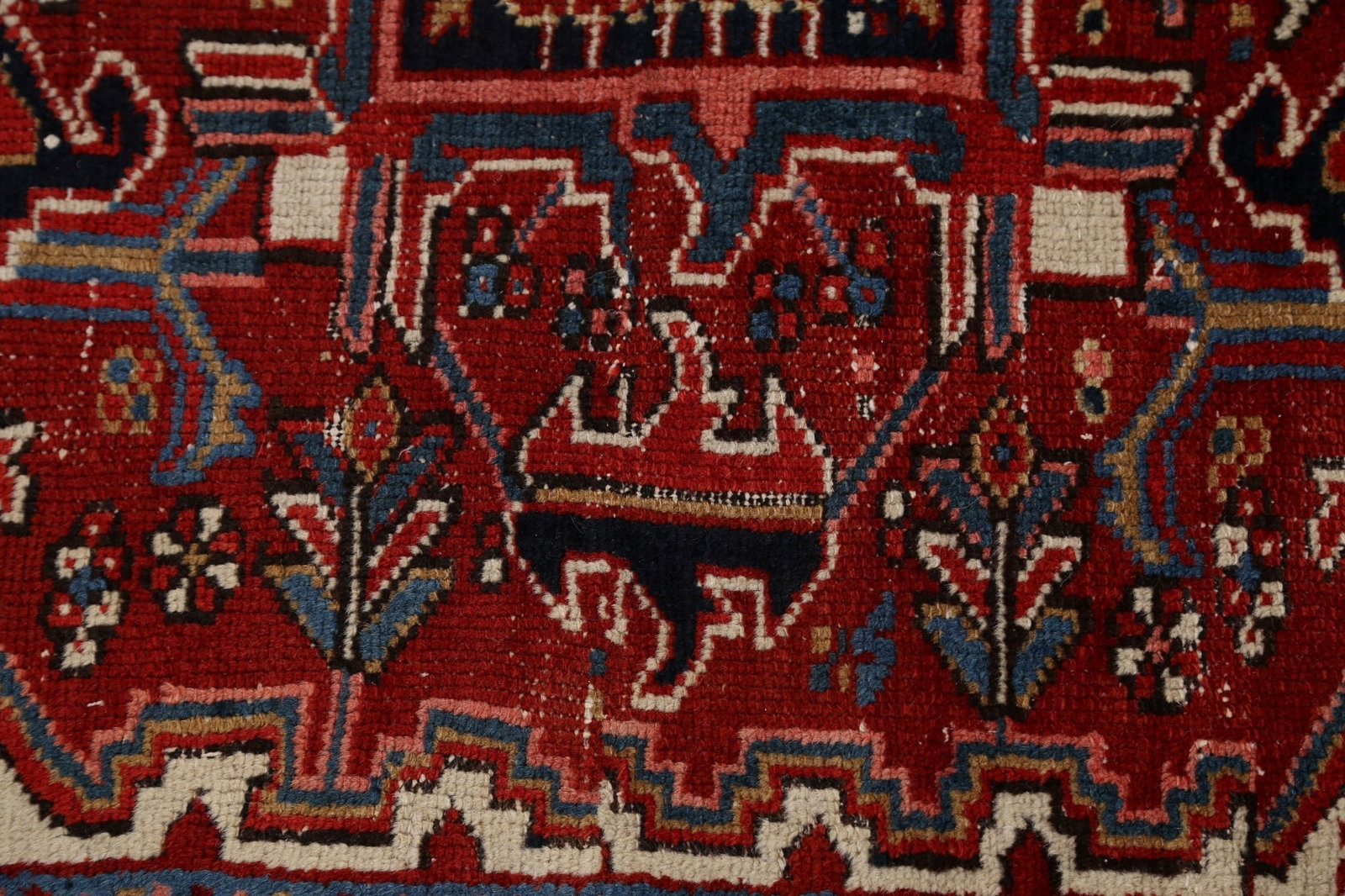 Antique Geometric Heriz Vegetable Dye Persian Area Rug 8x9 - 10