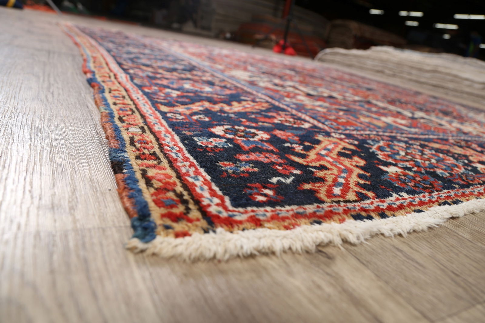 Antique Geometric Heriz Vegetable Dye Persian Area Rug 8x9 - 6