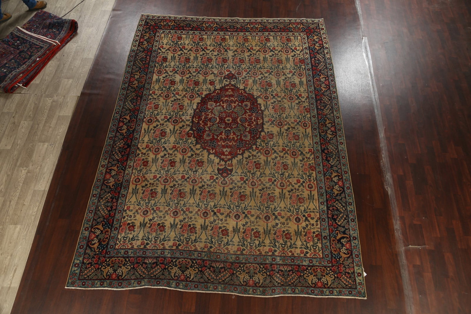 Pre-1900 Antique Vegetable Dye Tabriz Persian Area Rug 9x13 - 17