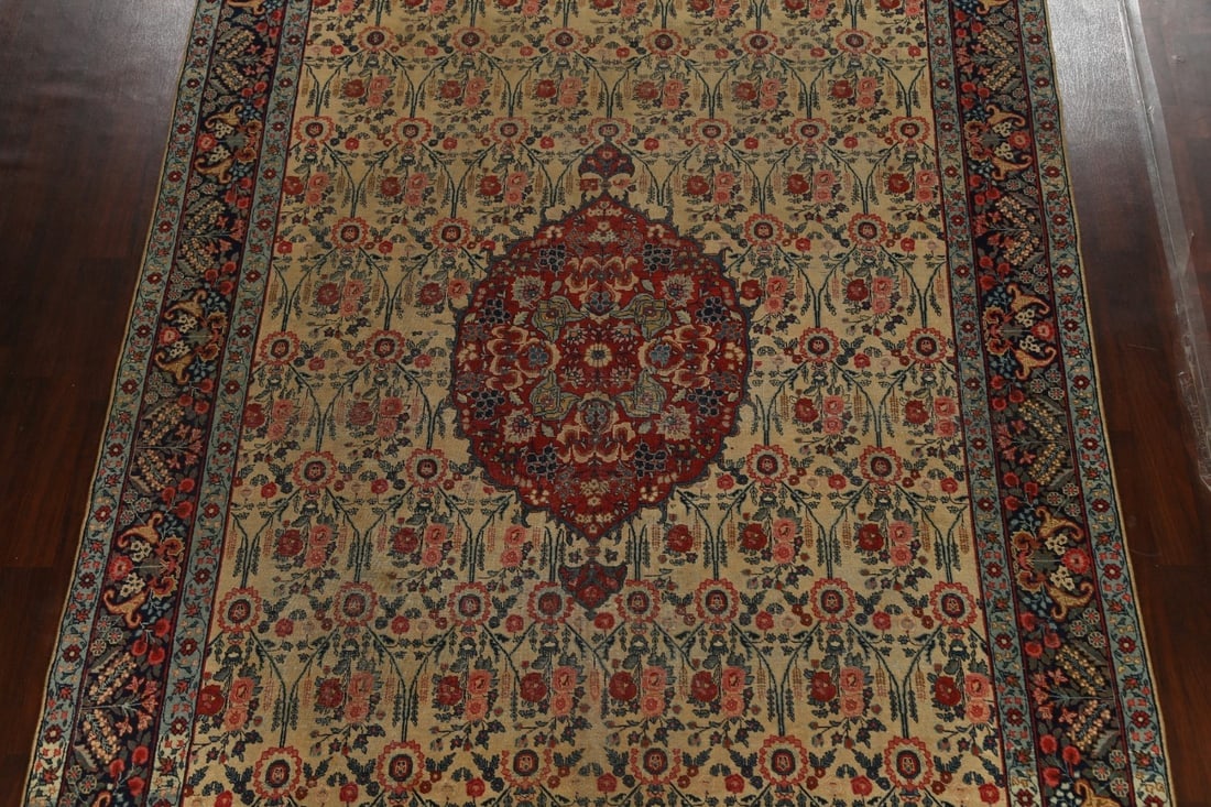Pre-1900 Antique Vegetable Dye Tabriz Persian Area Rug 9x13 - 3