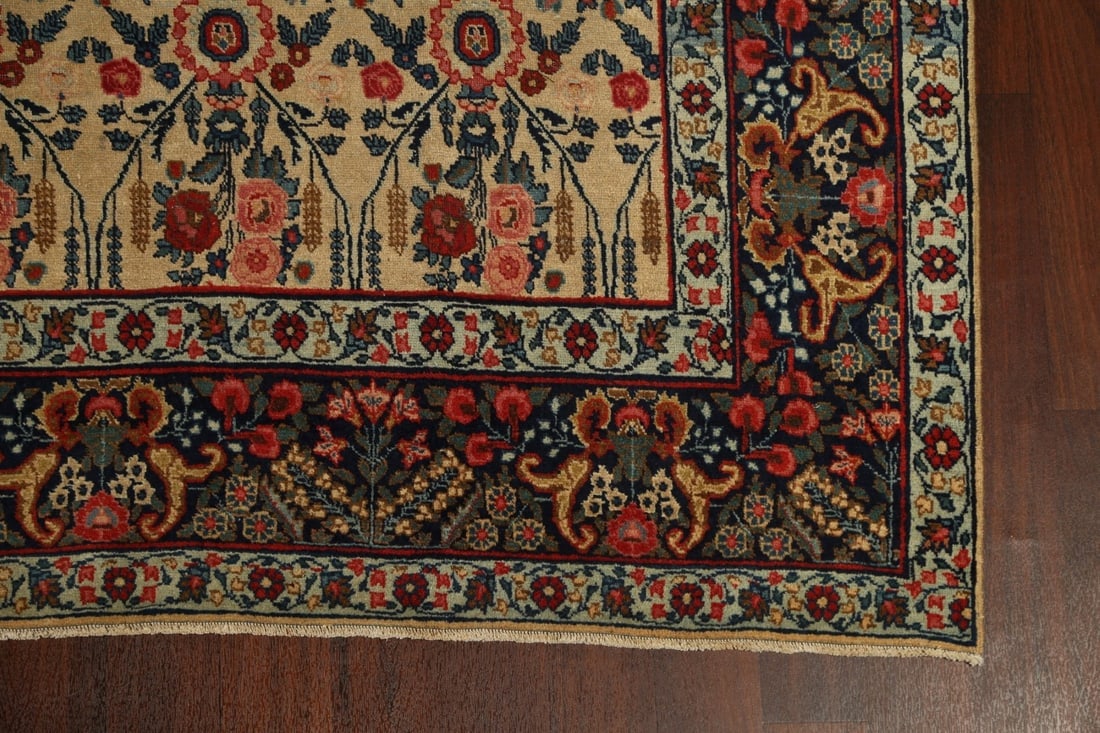 Pre-1900 Antique Vegetable Dye Tabriz Persian Area Rug 9x13 - 5
