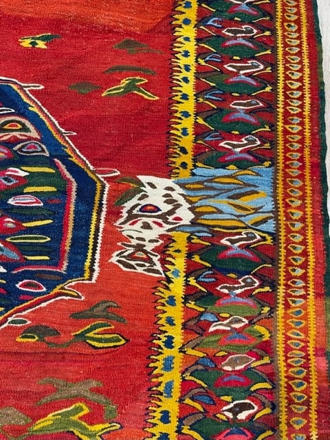 Antique Persian Senneh -Kurdistan Kilim rug-5118 - 7