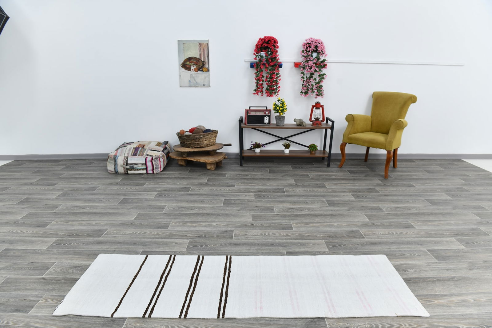 1'11'' x 6'4'' Turkish Vintage Hemp Rug - 53426 - 16