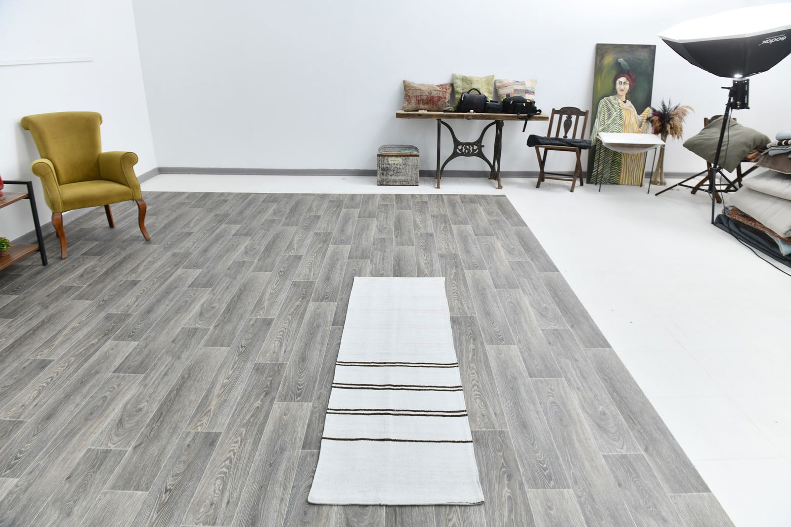 1'11'' x 6'4'' Turkish Vintage Hemp Rug - 53426 - 18