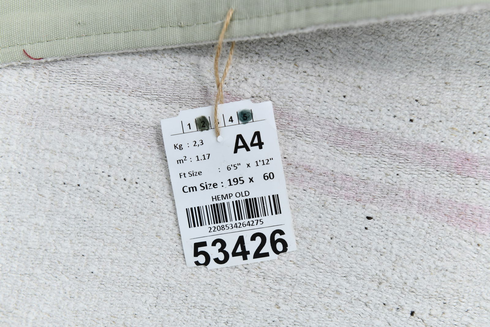 1'11'' x 6'4'' Turkish Vintage Hemp Rug - 53426 - 19