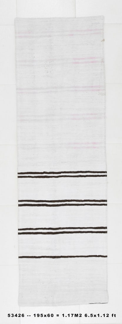 1'11'' x 6'4'' Turkish Vintage Hemp Rug - 53426 (1 of 19)