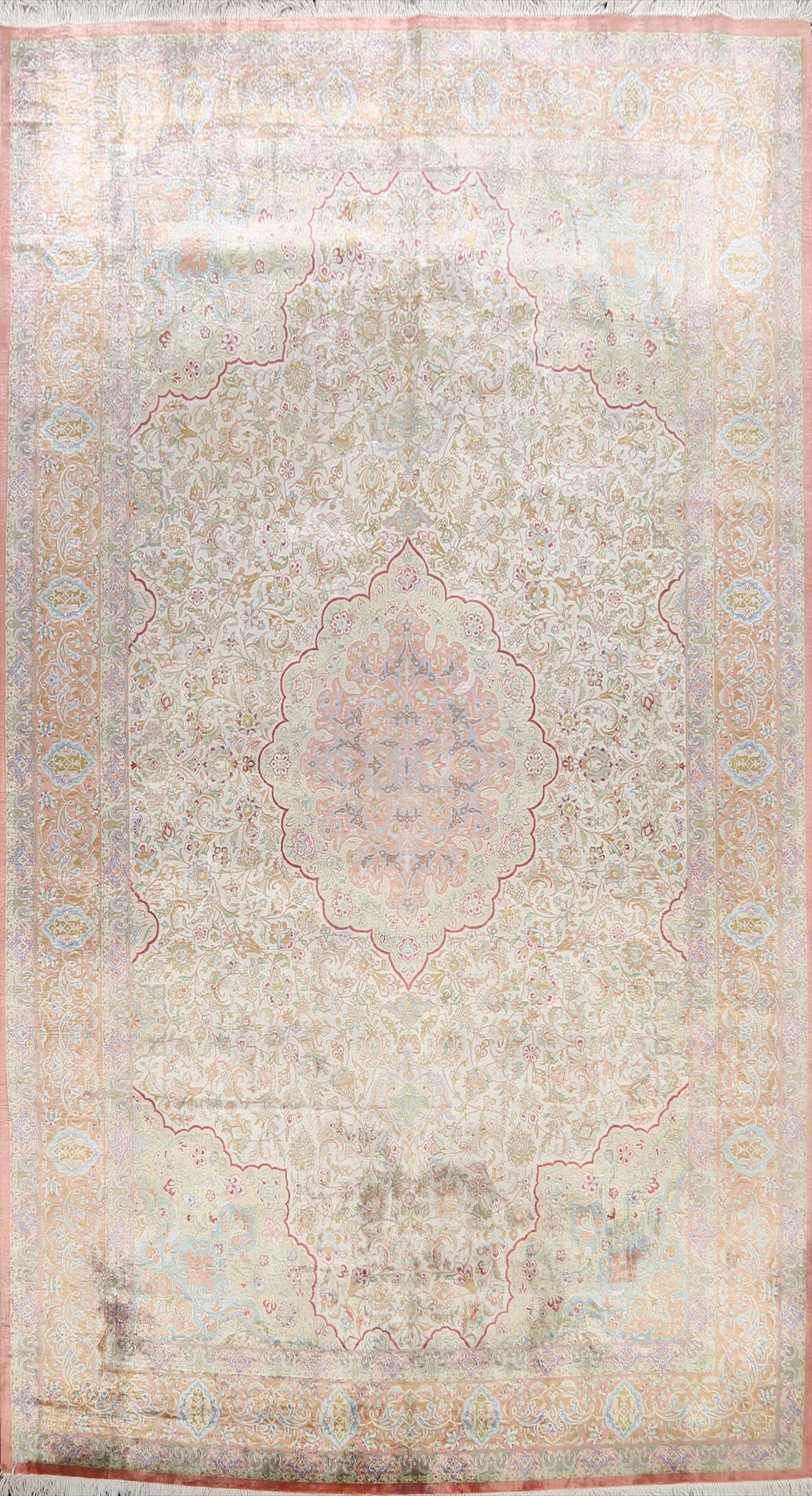 100% Silk Antique Floral Qum Persian Area Rug 6x10 (1 of 20)