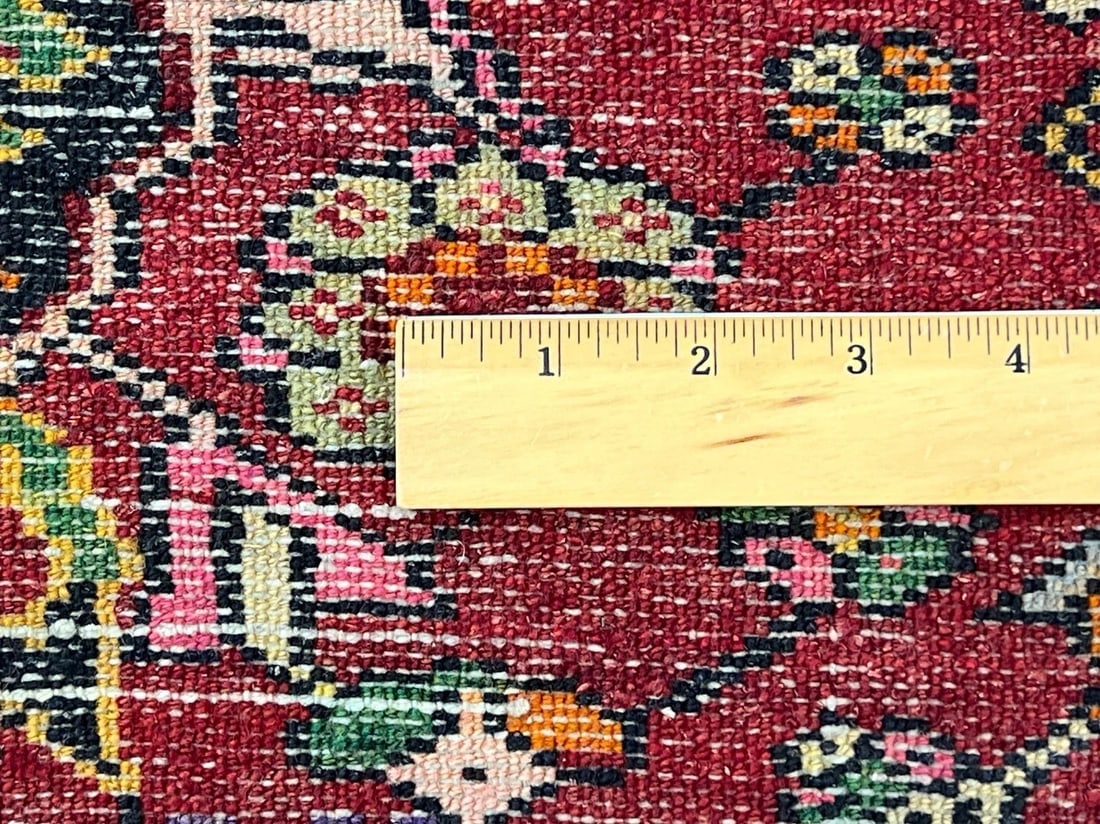 Hand-Knotted Sarouk Semi-Antique Wool Reds Blues Oriental Area Rug 4'6" x 6'9" - 11