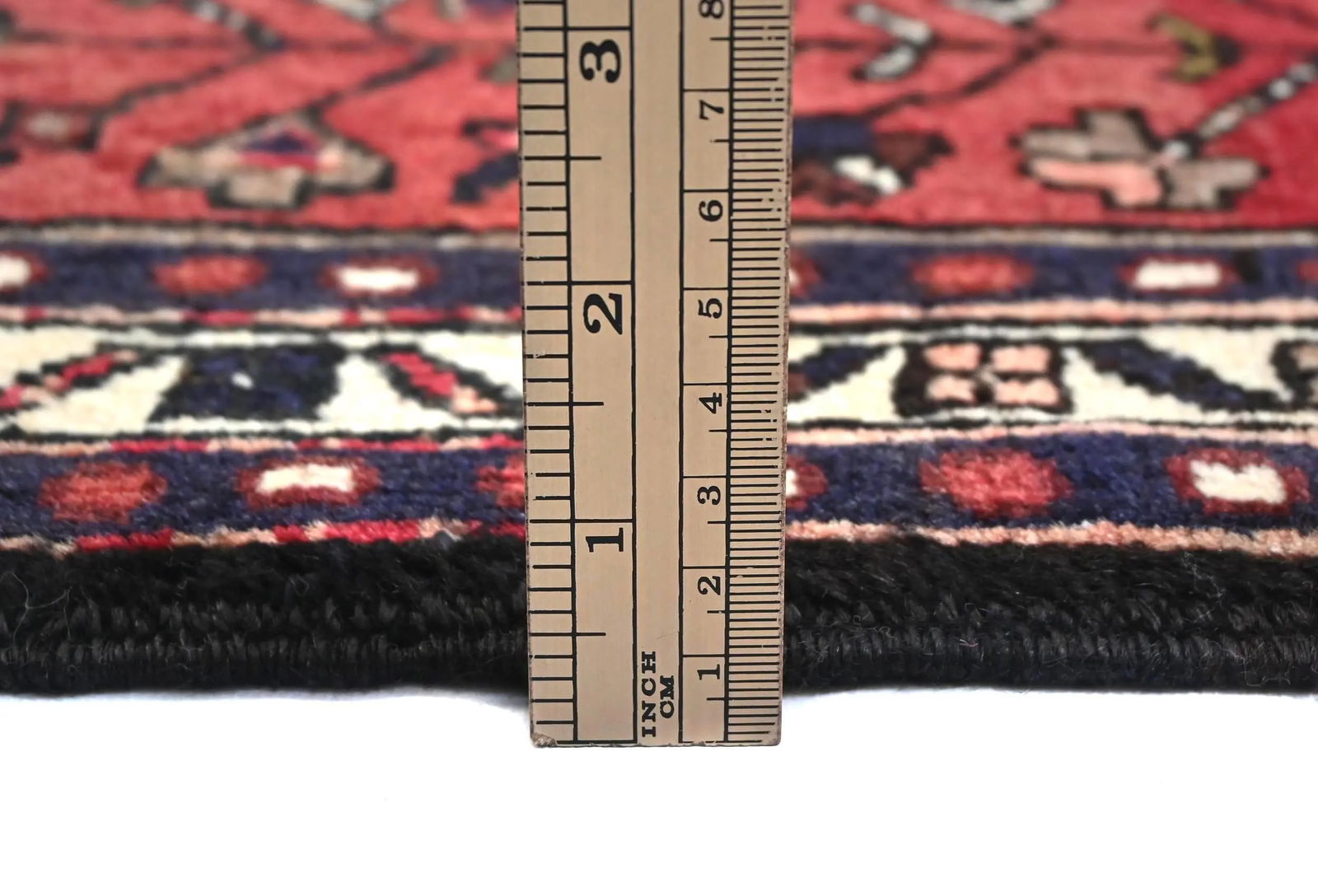 Vintage Red Geometric 2X8 Karajeh Persian Runner Rug - 10