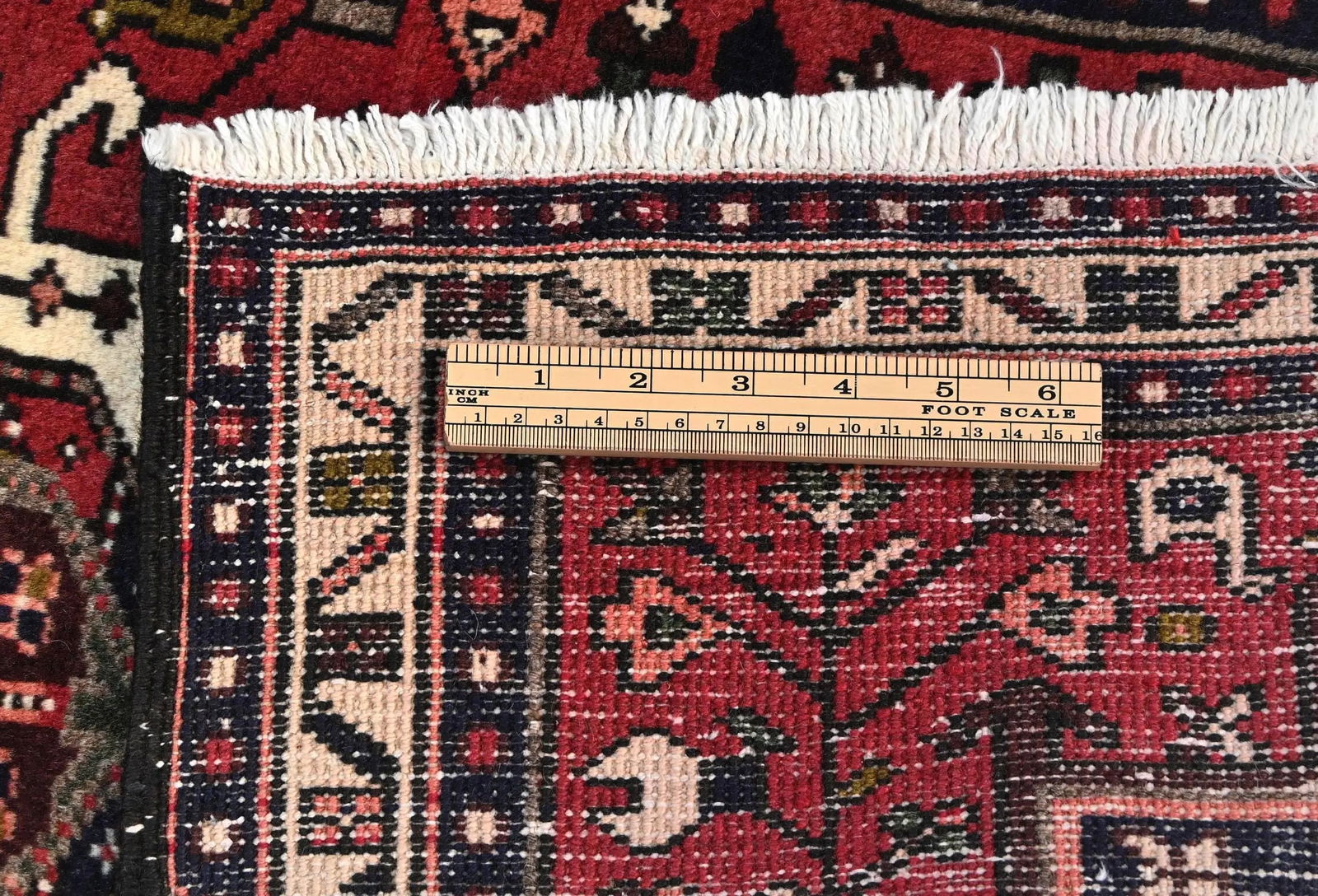 Vintage Red Geometric 2X8 Karajeh Persian Runner Rug - 11