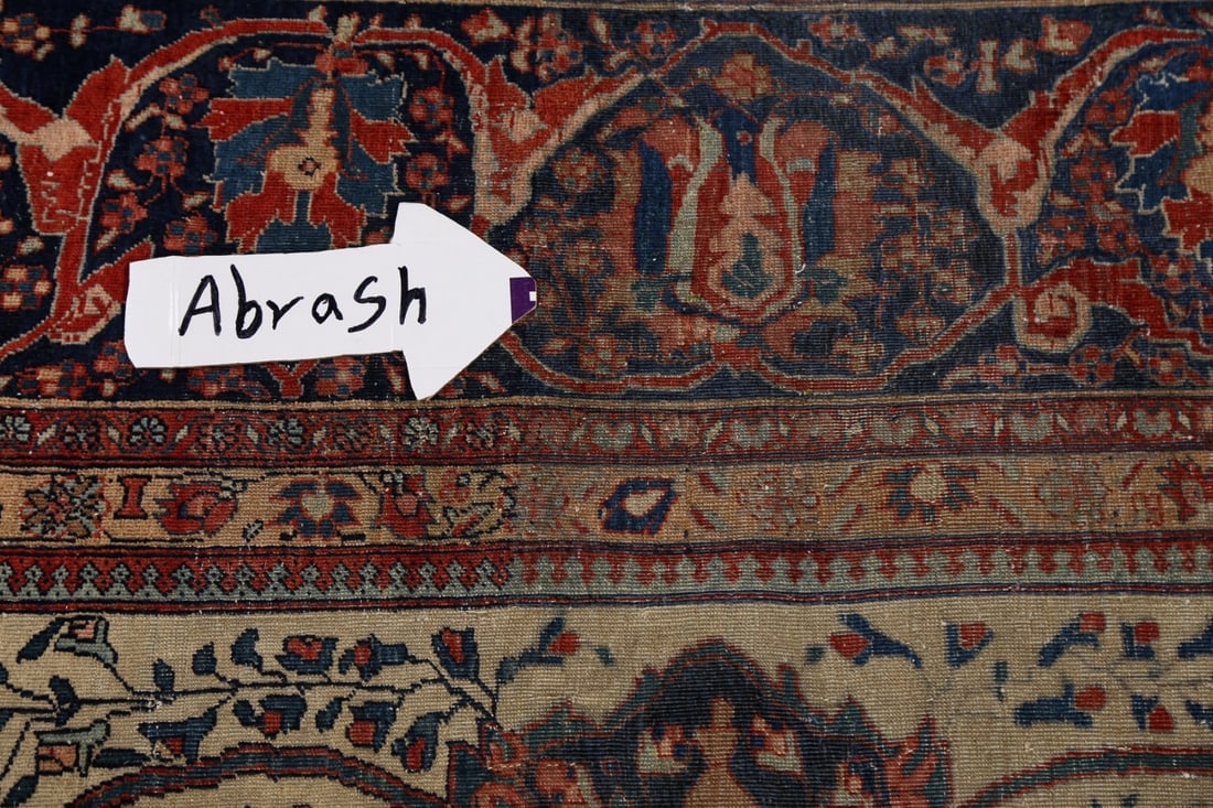 Pre-1900 Antique Vegetable Dye Sarouk Farahan Persian Area Rug 8x11 - 13