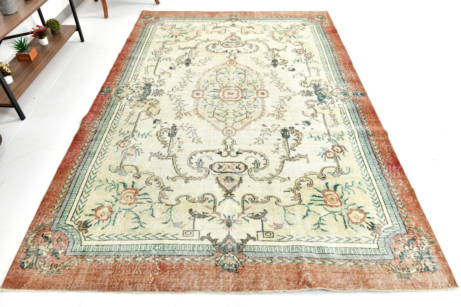 6'7'' x 9'10'' Handmade Vintage Wool Rug - 24661 - 5