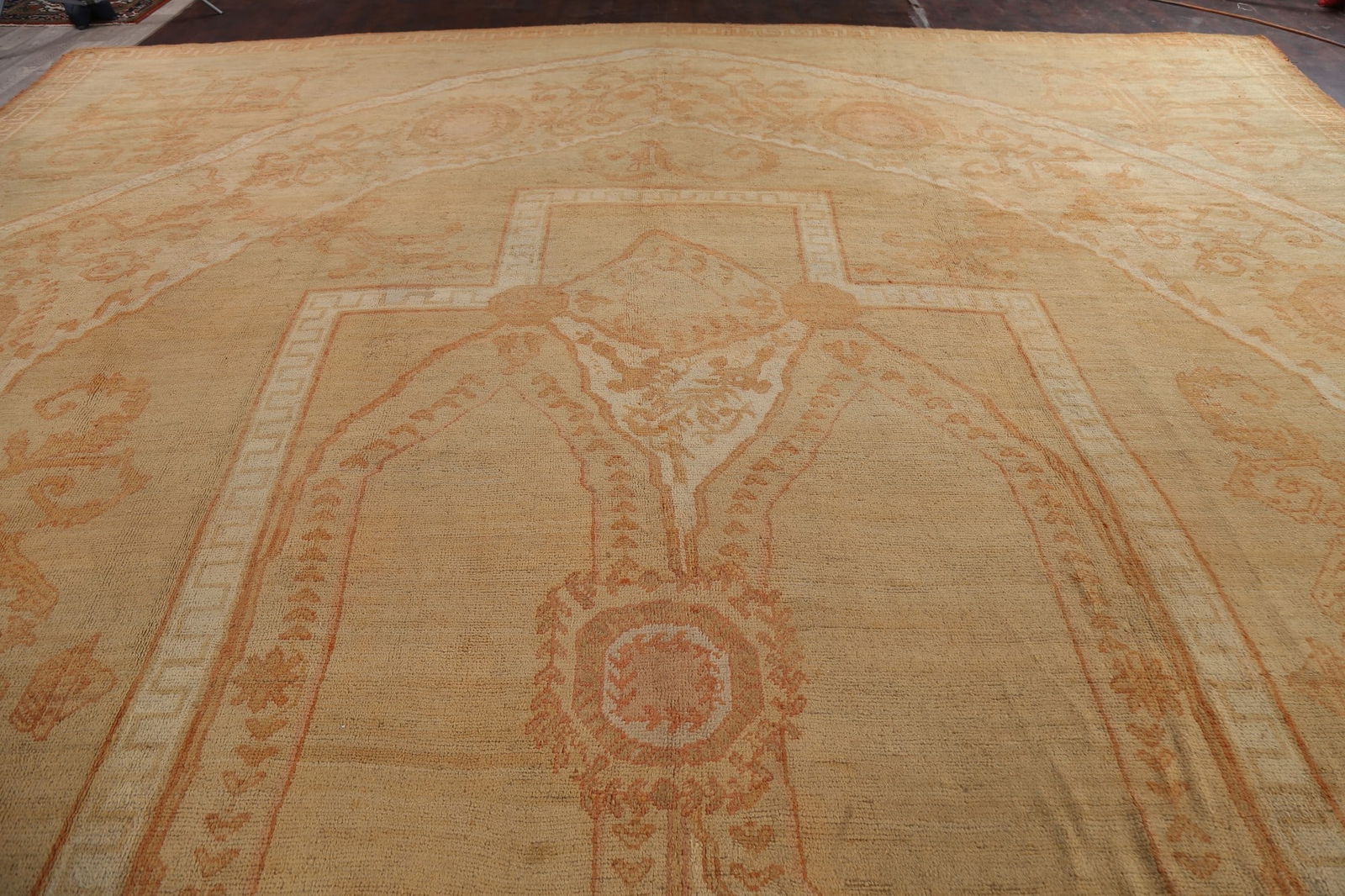 Pre-1900 Antique Vegetable Dye Oushak Turkish Area Rug 18x23 - 10