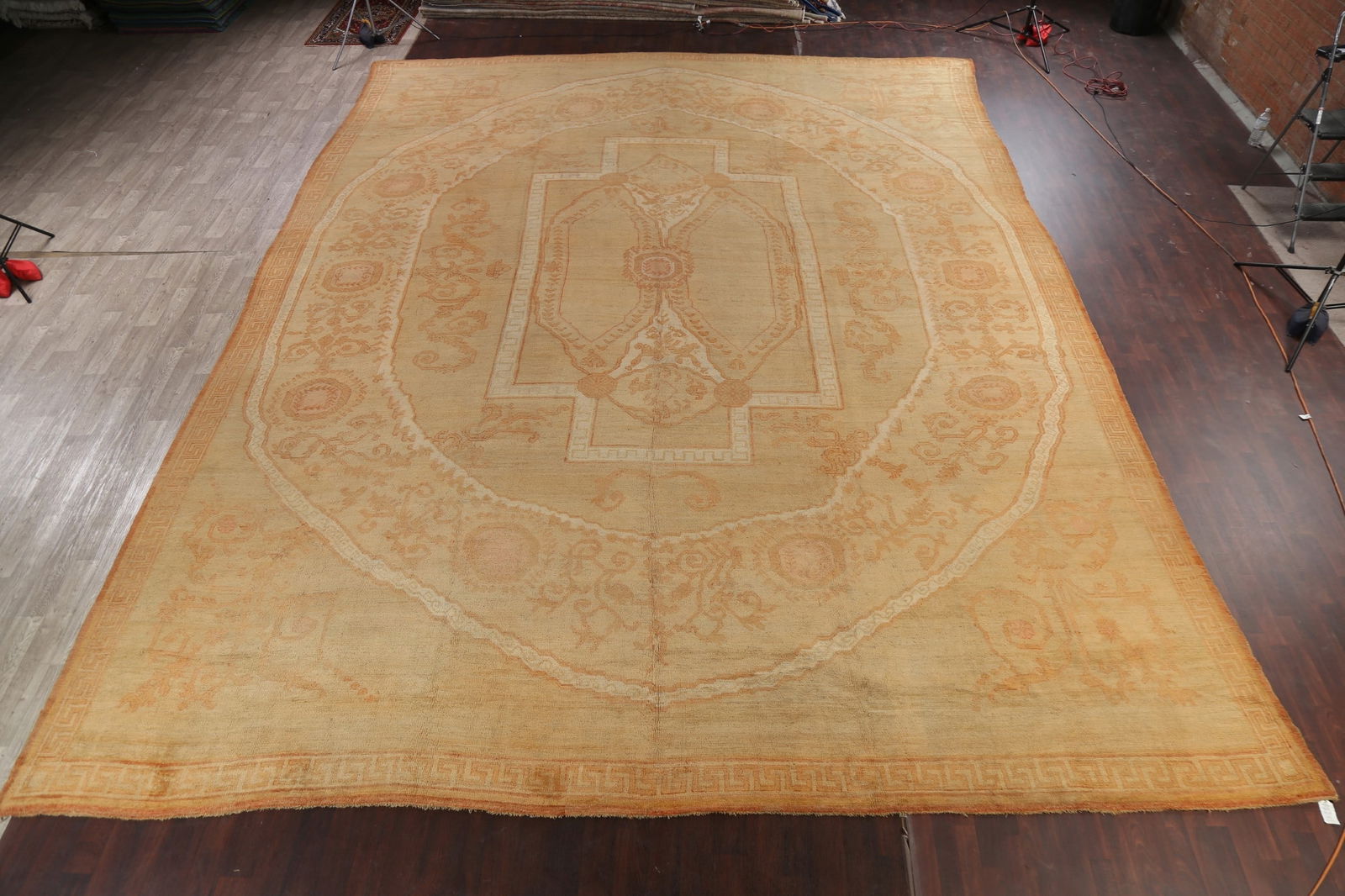 Pre-1900 Antique Vegetable Dye Oushak Turkish Area Rug 18x23 - 2