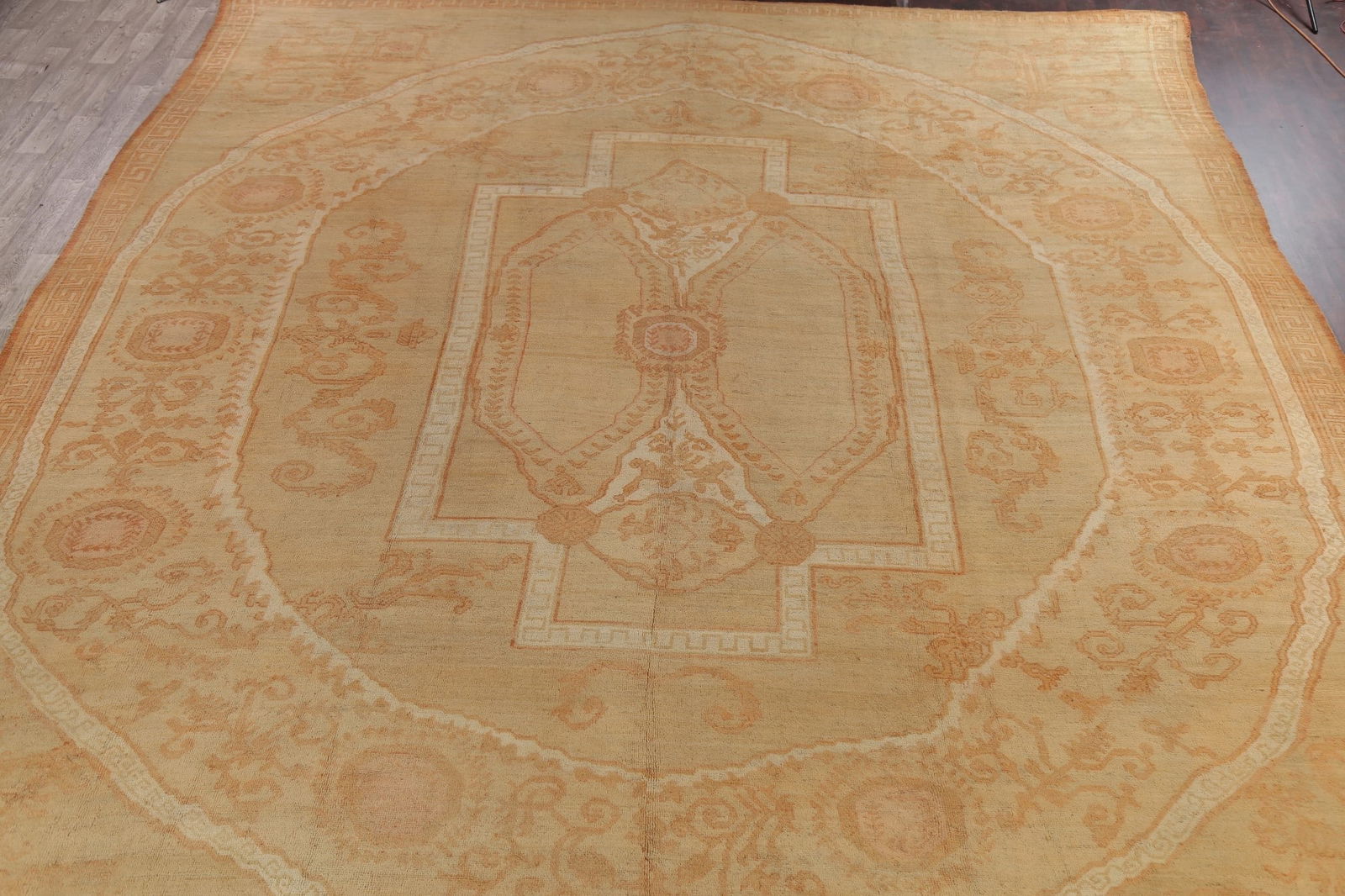 Pre-1900 Antique Vegetable Dye Oushak Turkish Area Rug 18x23 - 3