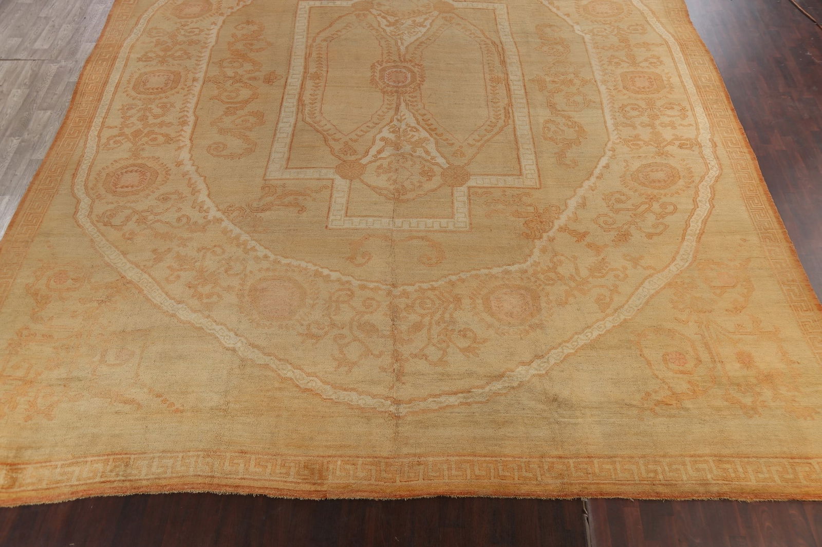 Pre-1900 Antique Vegetable Dye Oushak Turkish Area Rug 18x23 - 5