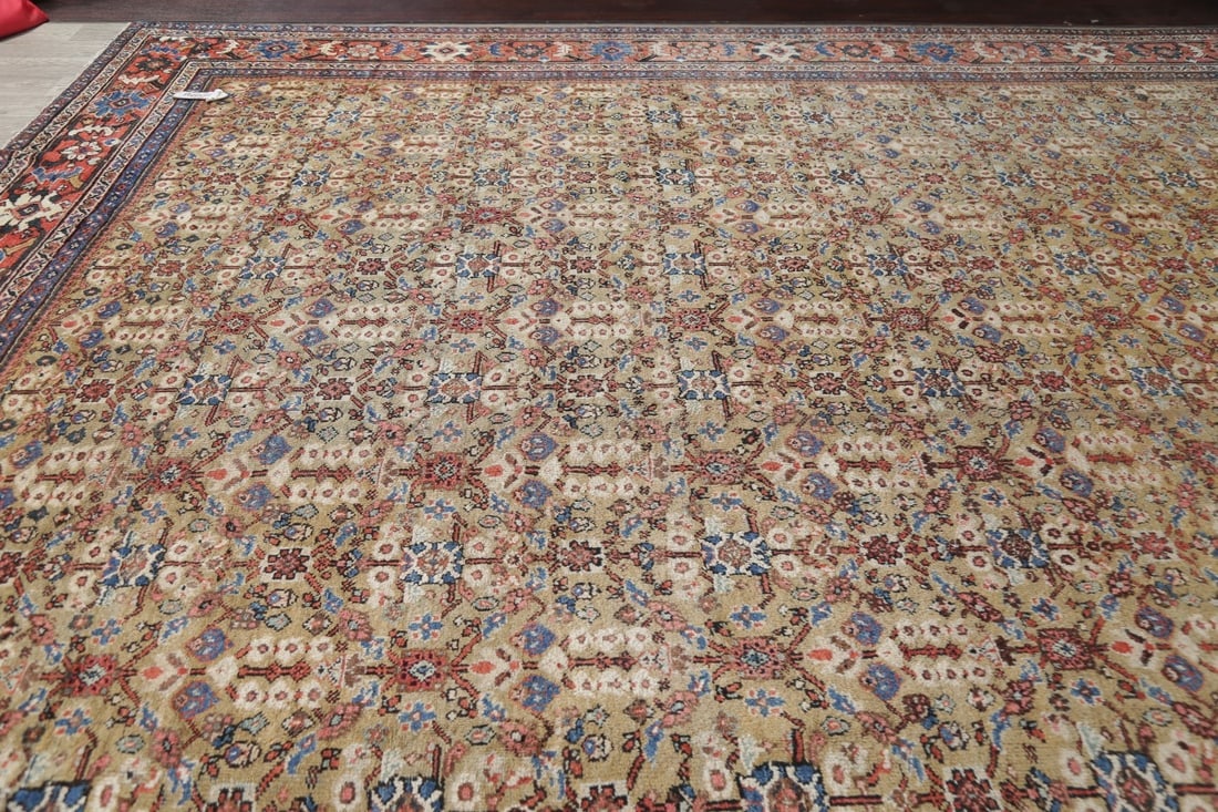 Antique Pre-1900 Sultanabad Persian Rug 13x22 Large - 14