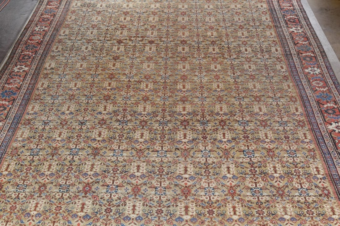 Antique Pre-1900 Sultanabad Persian Rug 13x22 Large - 3