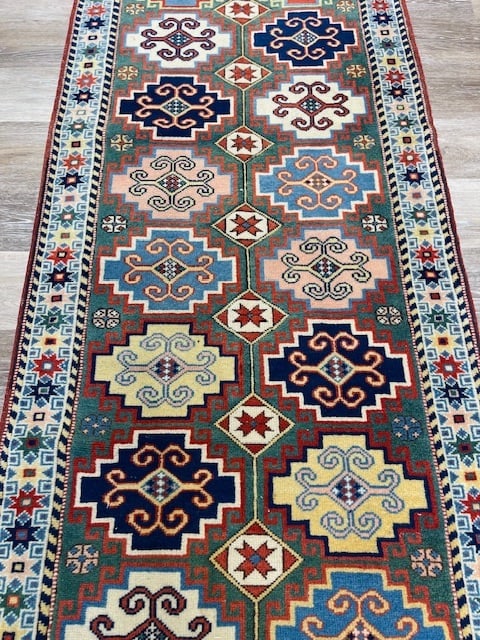 Colorful antique Turkish Runner-5152 - 4