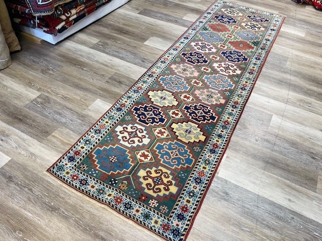 Colorful antique Turkish Runner-5152 - 6