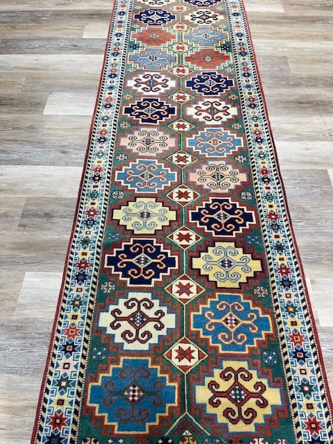 Colorful antique Turkish Runner-5152 - 7