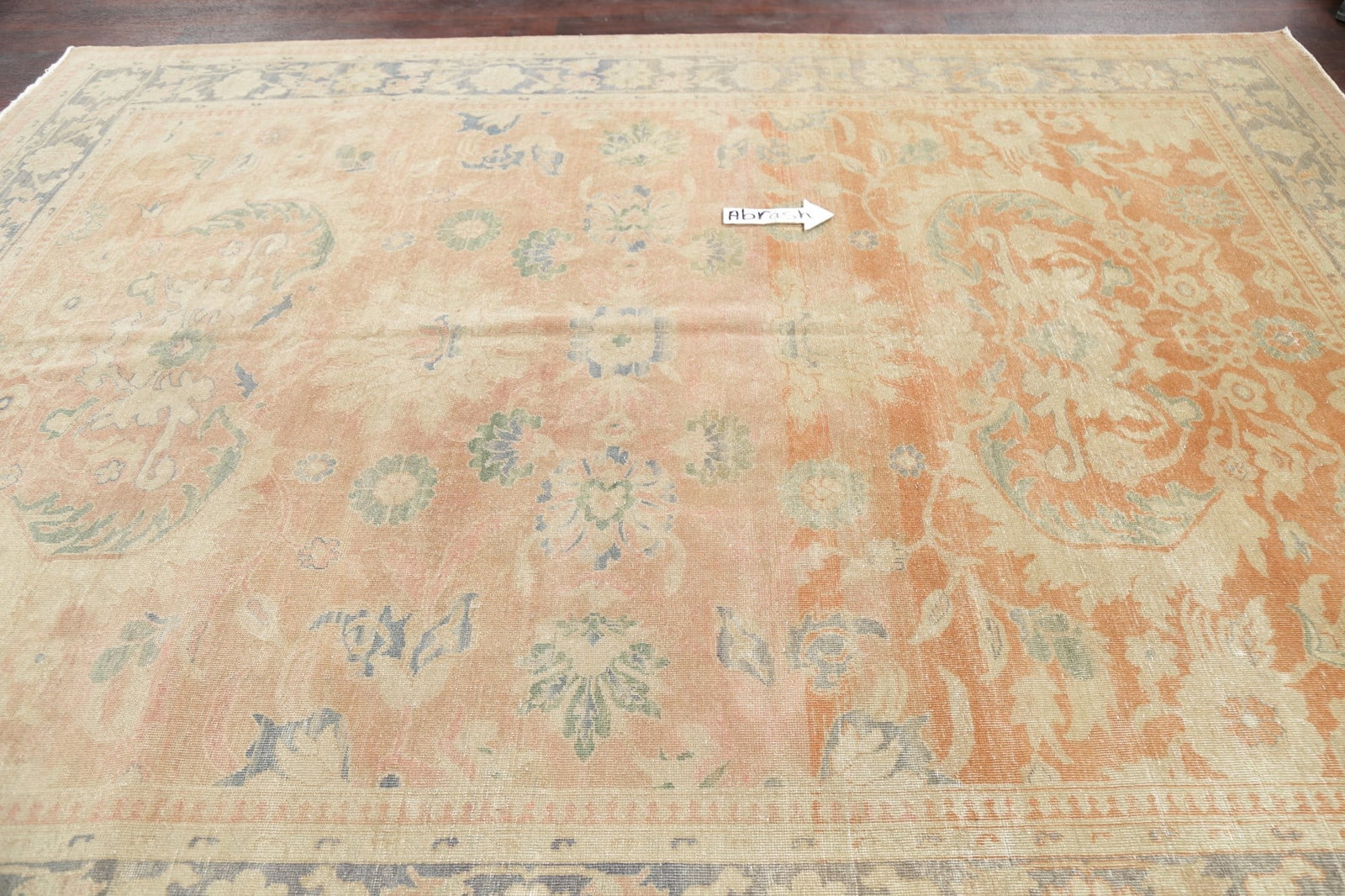 Antique Vegetable Dye Oushak Turkish Area Rug 8x11 - 13