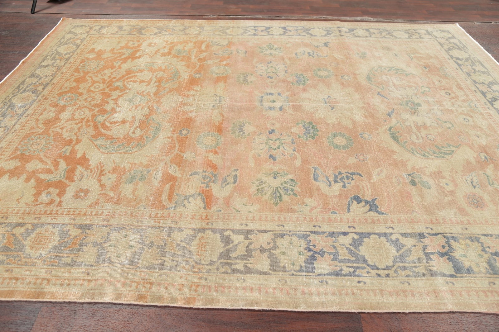 Antique Vegetable Dye Oushak Turkish Area Rug 8x11 - 16