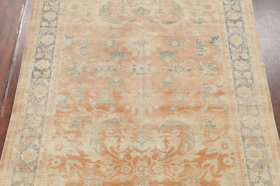 Antique Vegetable Dye Oushak Turkish Area Rug 8x11 - 3