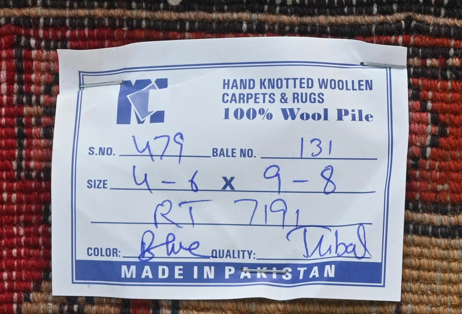 Vintage Tribal Purple-navy 4'6X9'8 Meshkin Persian Rug - 13