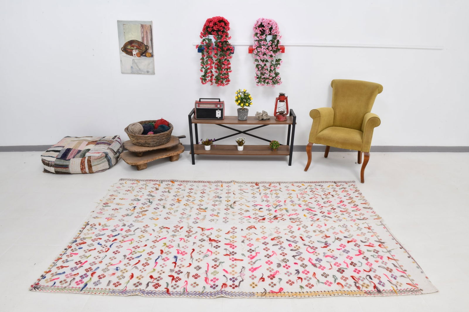 5'3'' x 8'3'' Handmade Vintage Wool Rug - 2237 - 2