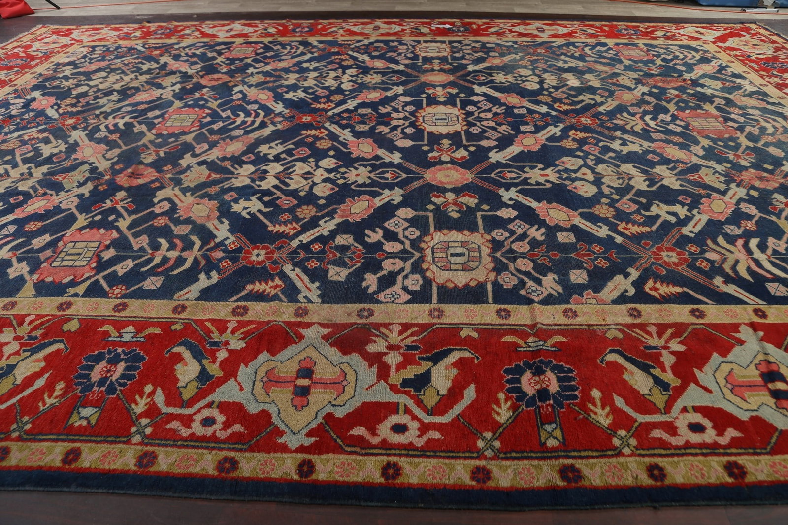 Pre-1900 Antique Vegetable Dye Oushak Persian Area Rug 13x19 - 13