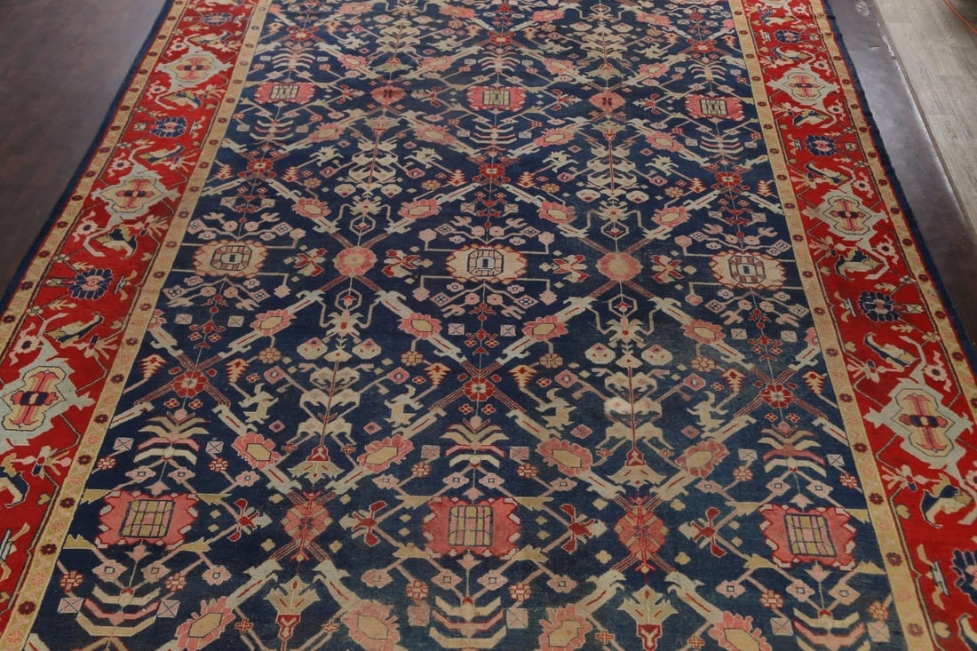 Pre-1900 Antique Vegetable Dye Oushak Persian Area Rug 13x19 - 3
