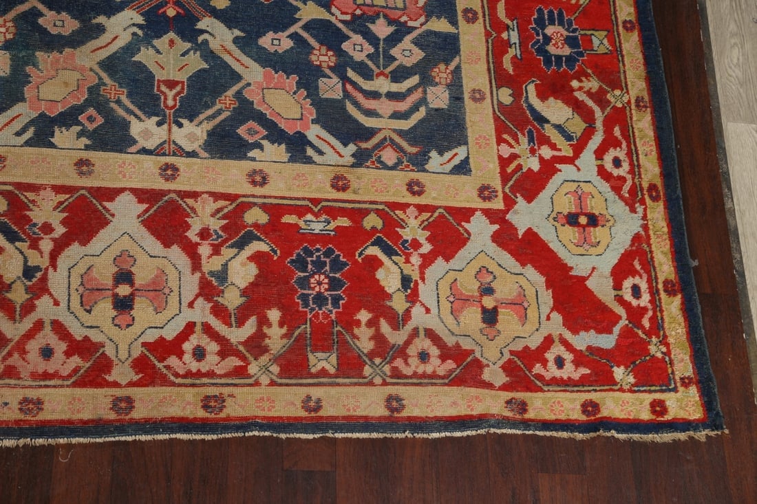 Pre-1900 Antique Vegetable Dye Oushak Persian Area Rug 13x19 - 5
