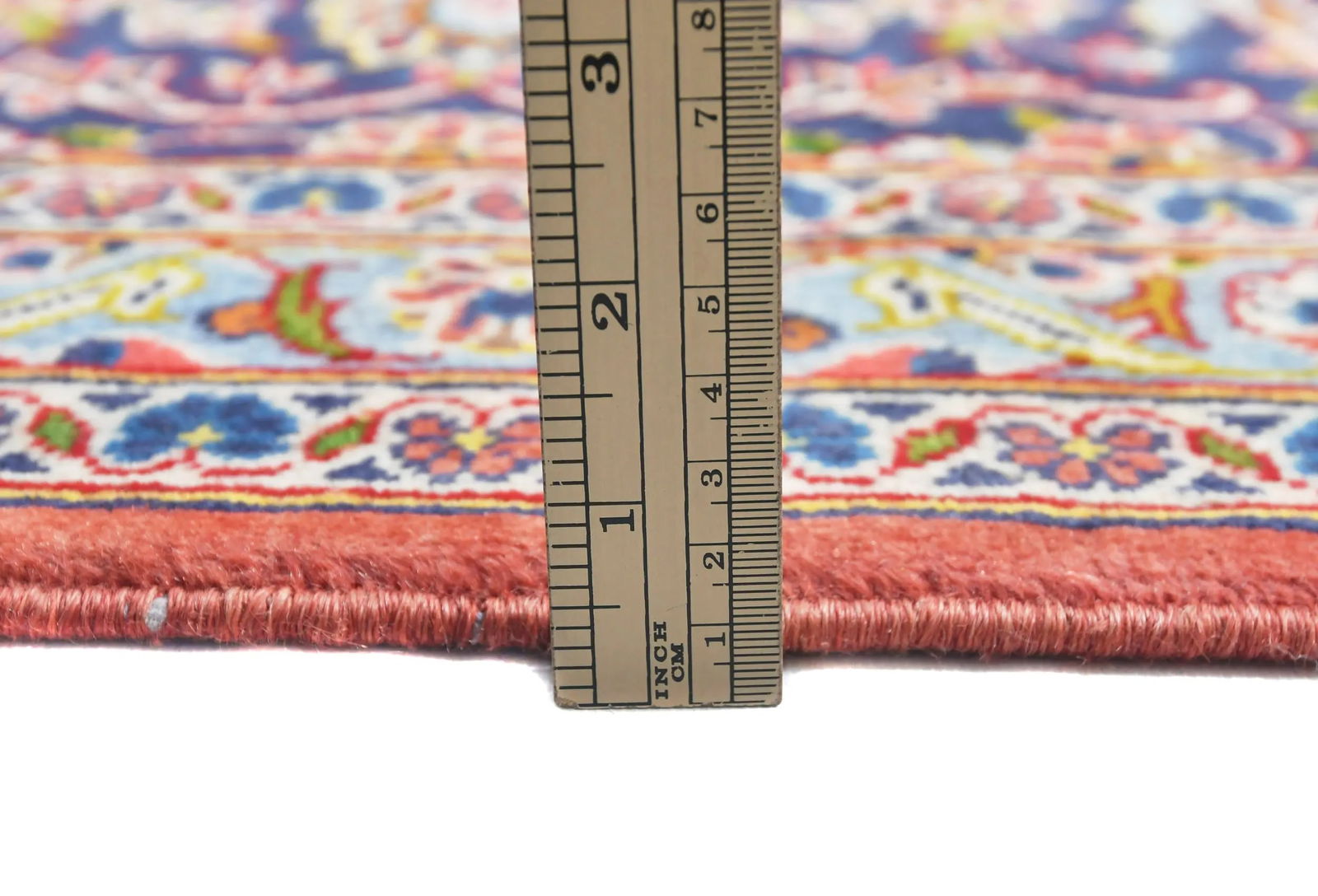 Semi Antique Light Red Traditional Floral 10X13 Kashan Persian Rug - 10