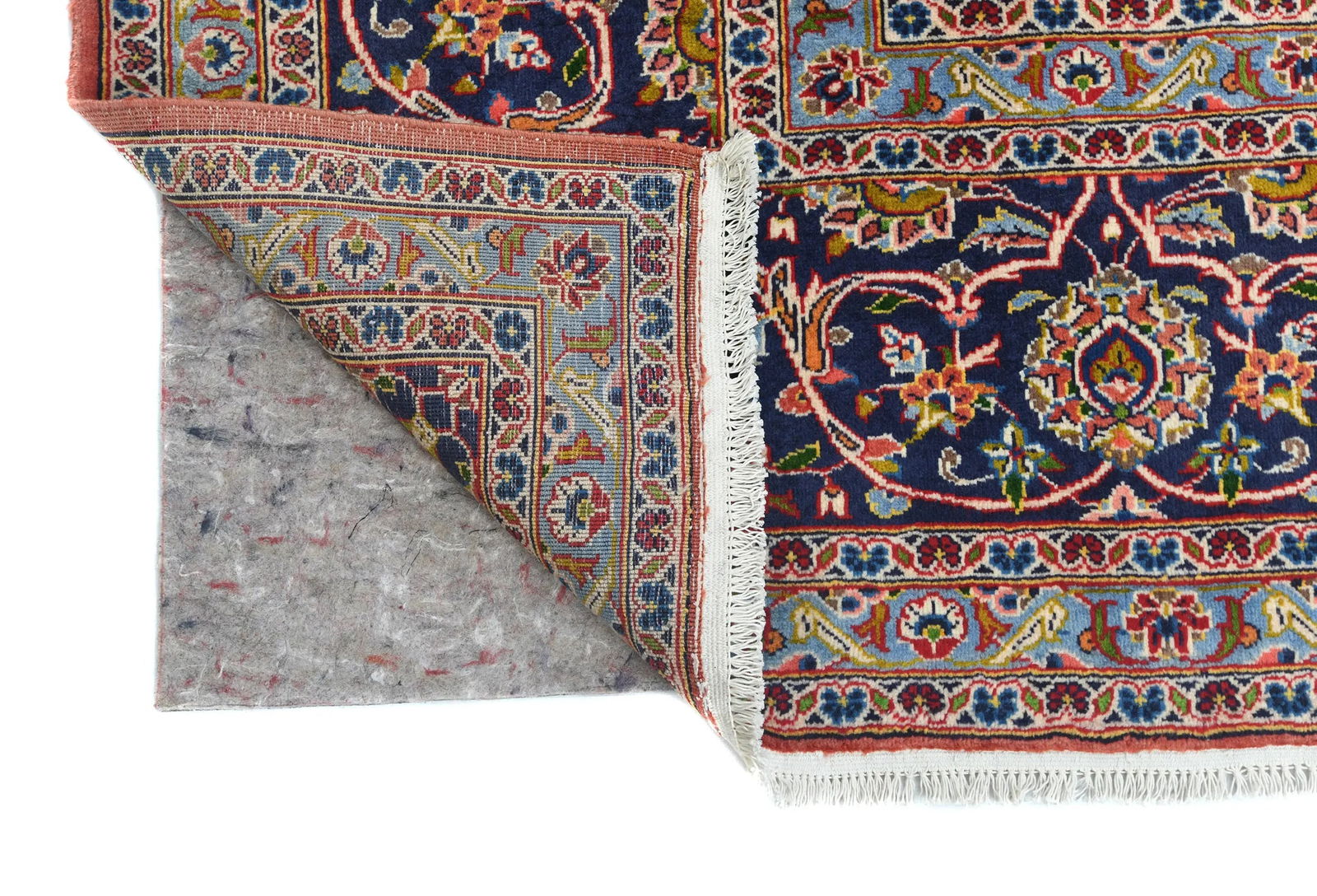 Semi Antique Light Red Traditional Floral 10X13 Kashan Persian Rug - 12