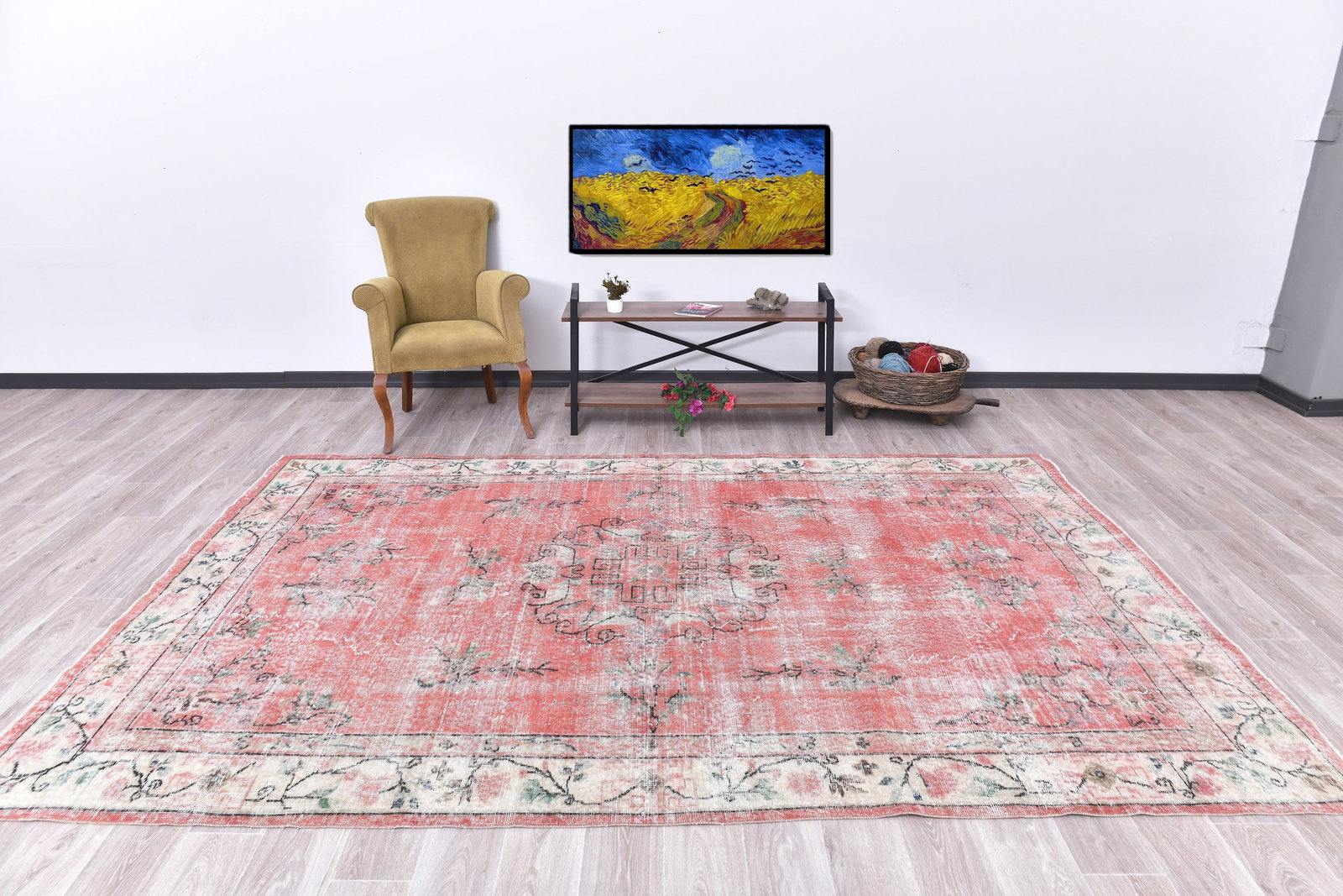 6'7'' x 10'6'' Handmade Vintage Wool Rug - 240654 (1 of 15)