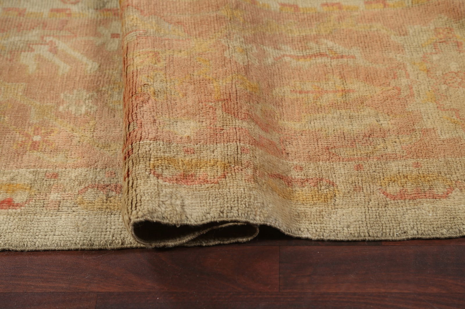 Pre-1900 Antique Vegetable Dye Oushak Large Rug 14x15 - 12