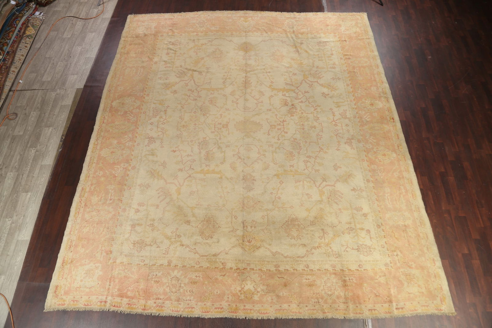 Pre-1900 Antique Vegetable Dye Oushak Large Rug 14x15 - 2