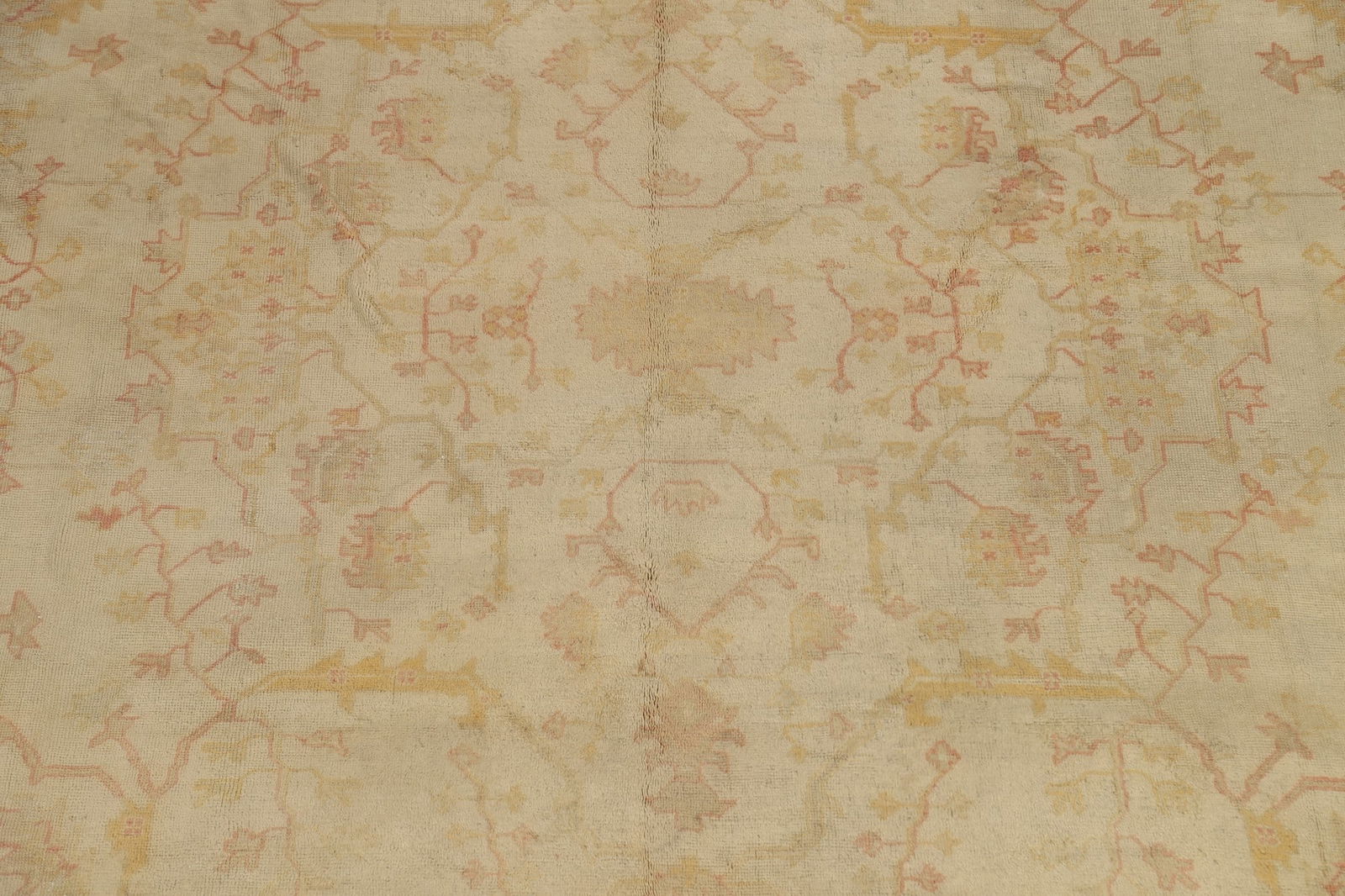 Pre-1900 Antique Vegetable Dye Oushak Large Rug 14x15 - 4