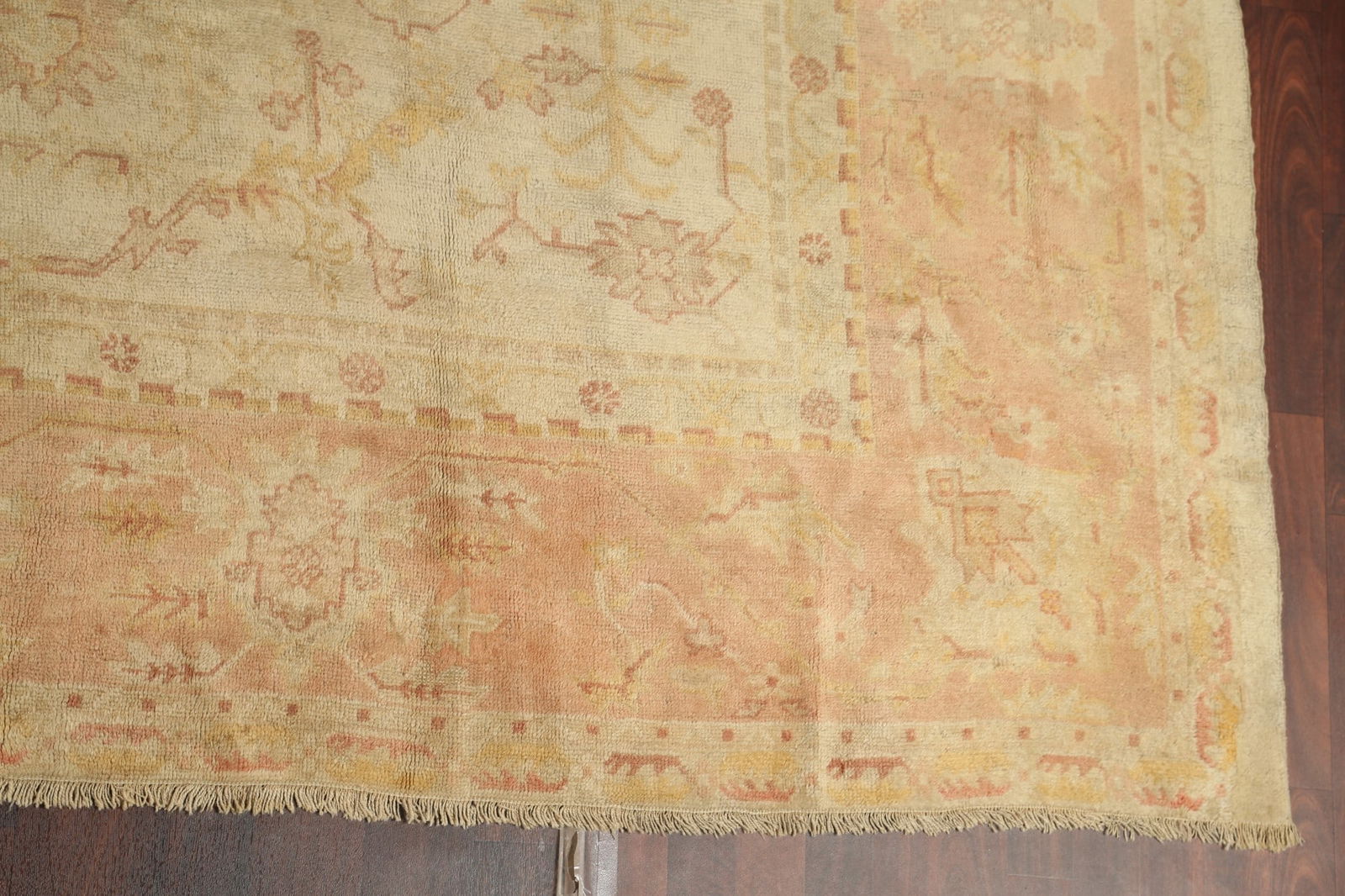 Pre-1900 Antique Vegetable Dye Oushak Large Rug 14x15 - 6