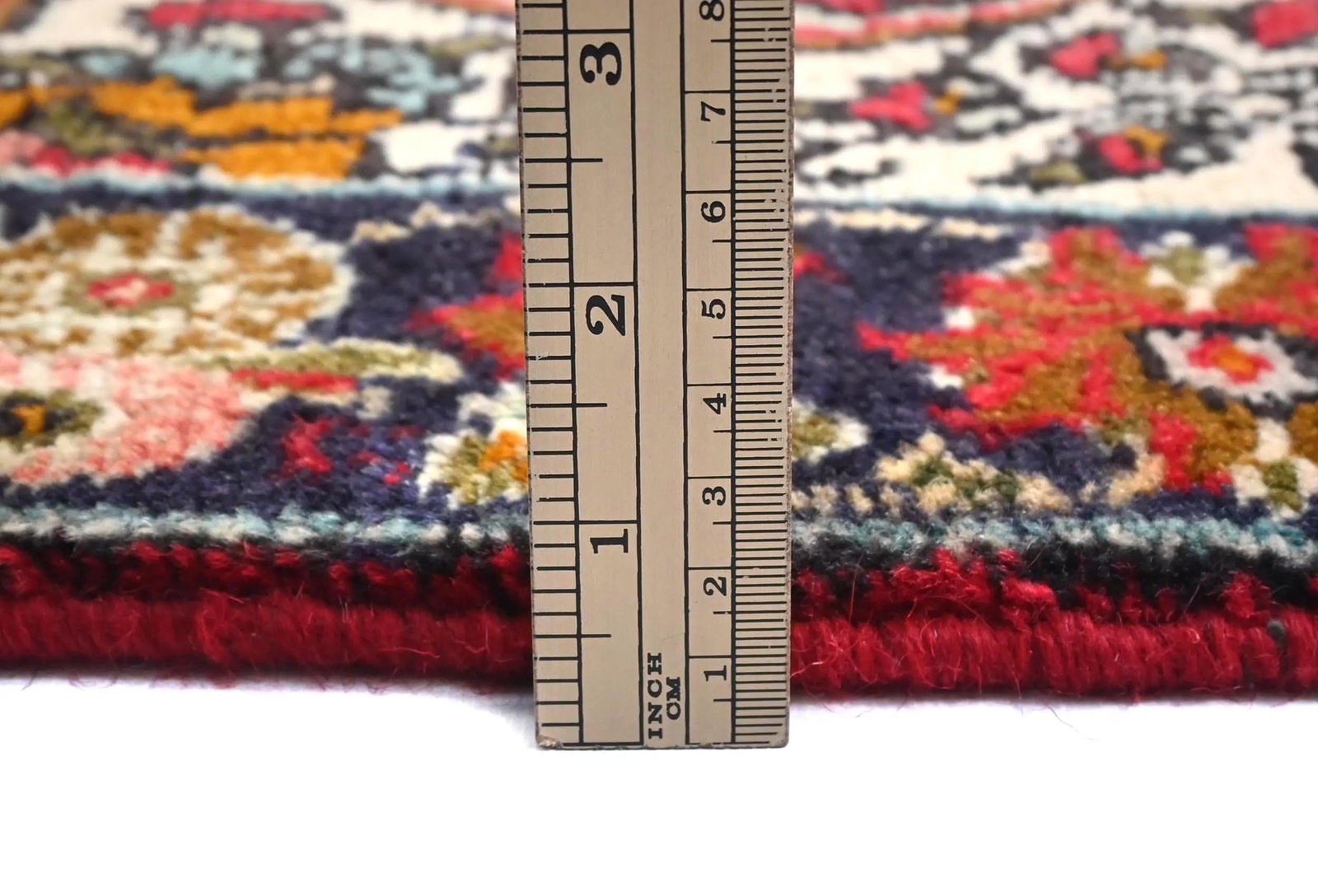 Vintage Red Floral Traditional 3'7X5 Tabriz Persian Rug - 10