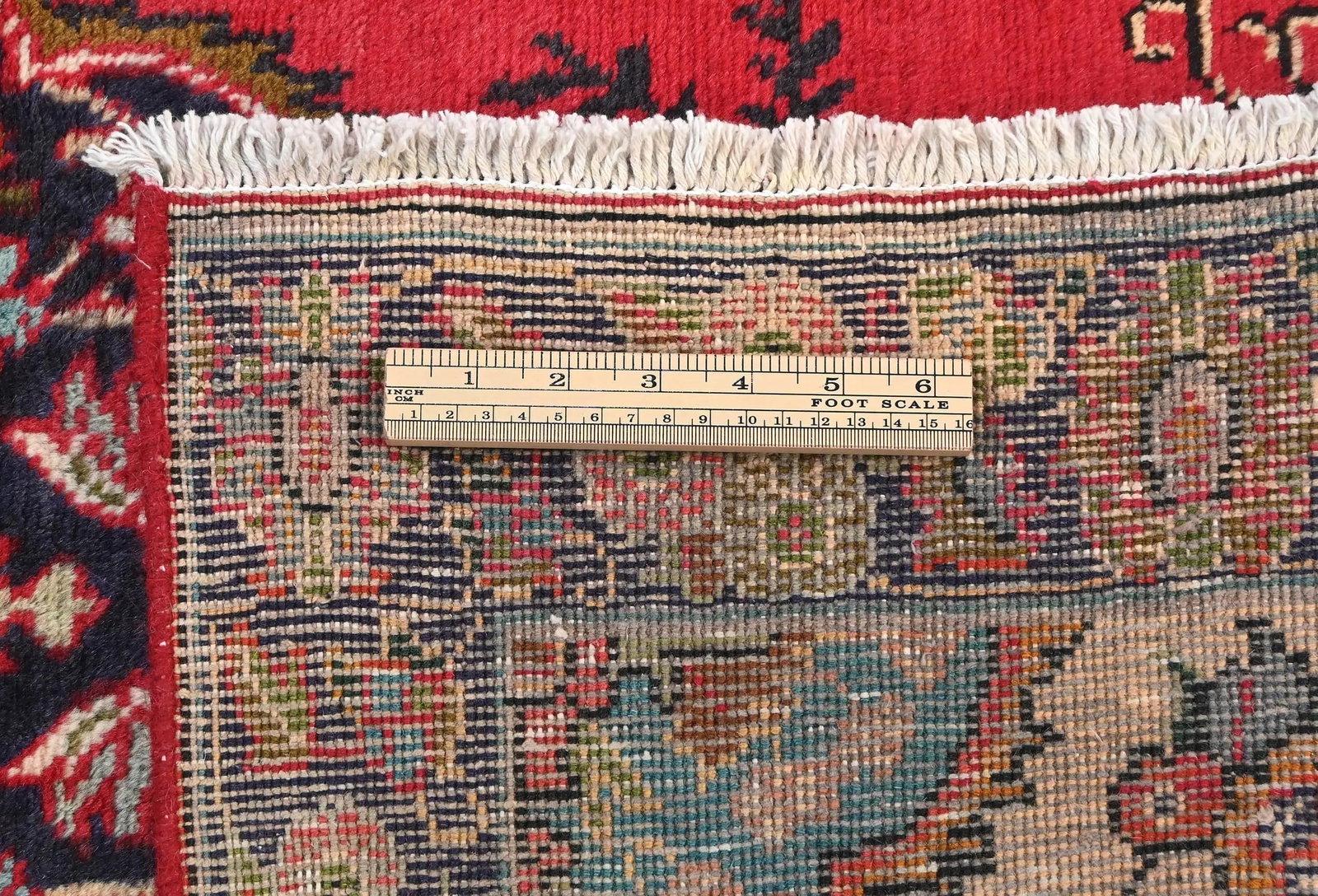 Vintage Red Floral Traditional 3'7X5 Tabriz Persian Rug - 11