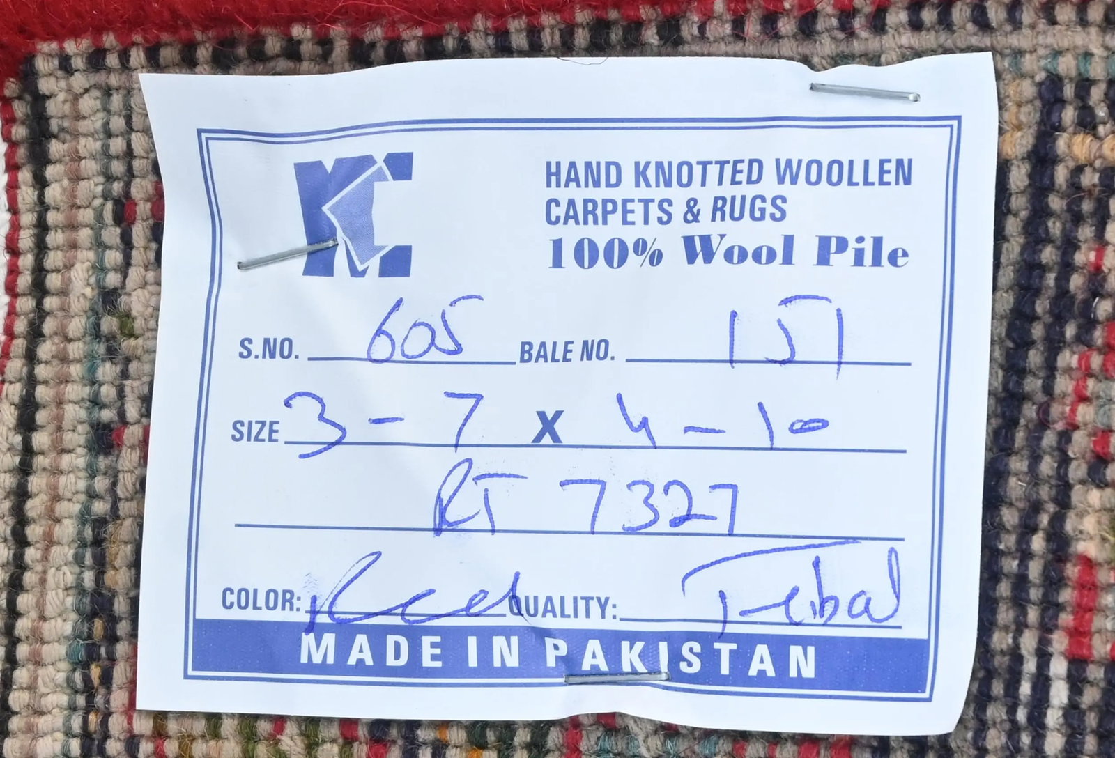 Vintage Red Floral Traditional 3'7X5 Tabriz Persian Rug - 13