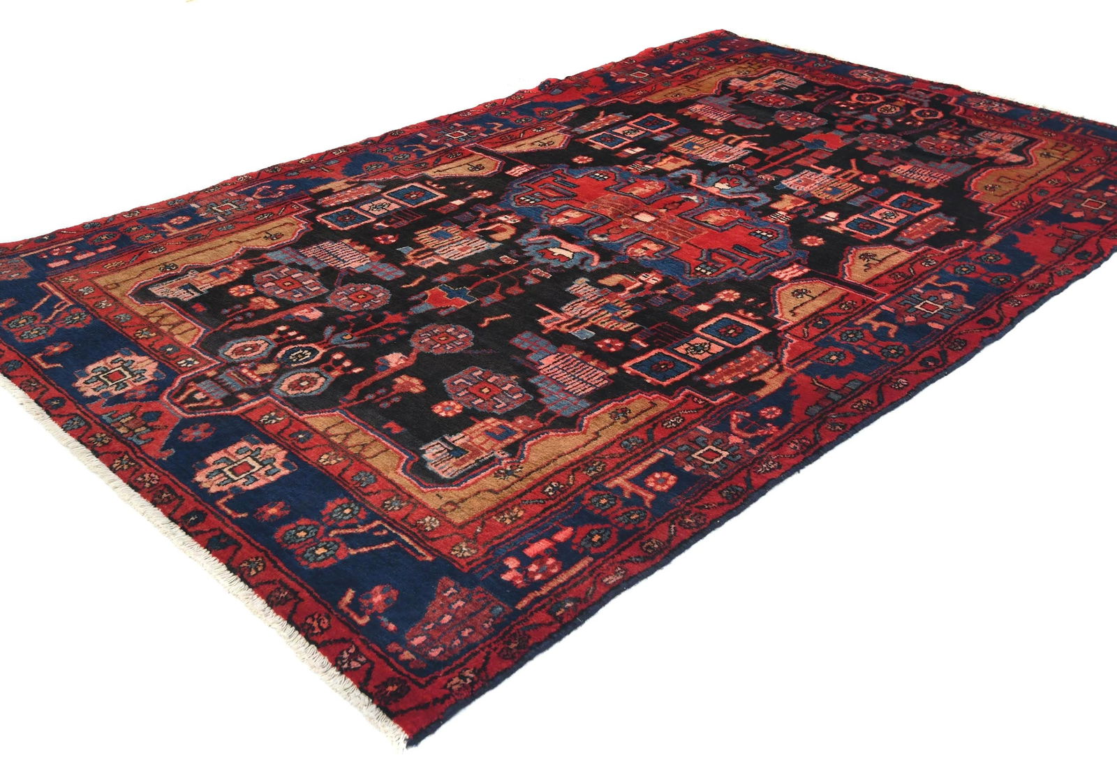 Vintage Tribal Plum 5X8 Nahavand Persian Rug - 3