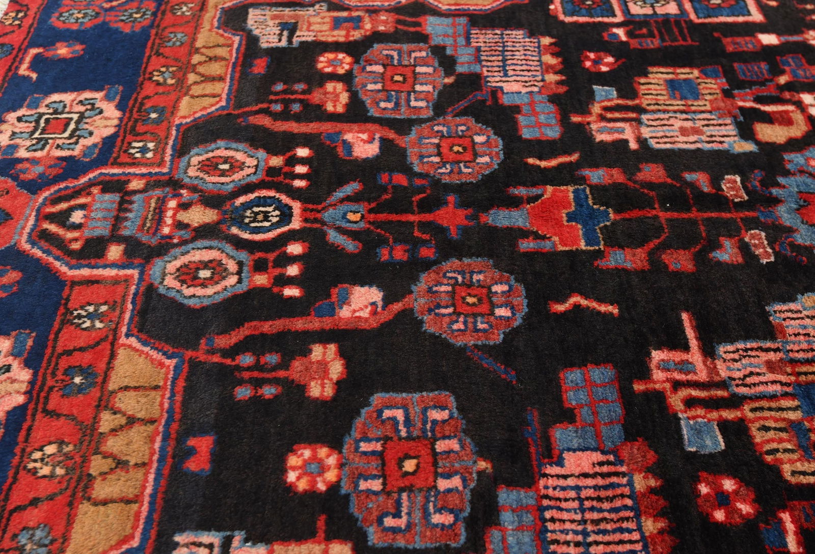 Vintage Tribal Plum 5X8 Nahavand Persian Rug - 6