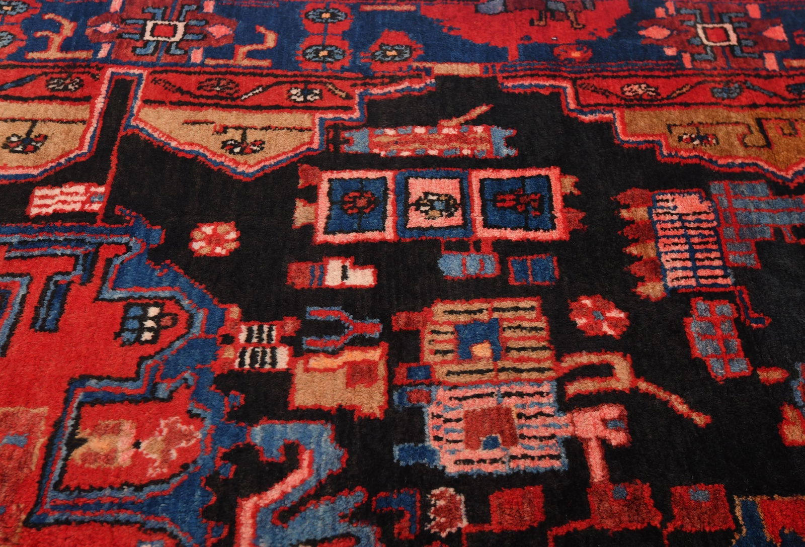 Vintage Tribal Plum 5X8 Nahavand Persian Rug - 7