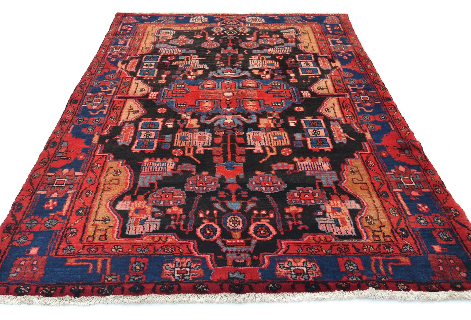 Vintage Tribal Plum 5X8 Nahavand Persian Rug - 9