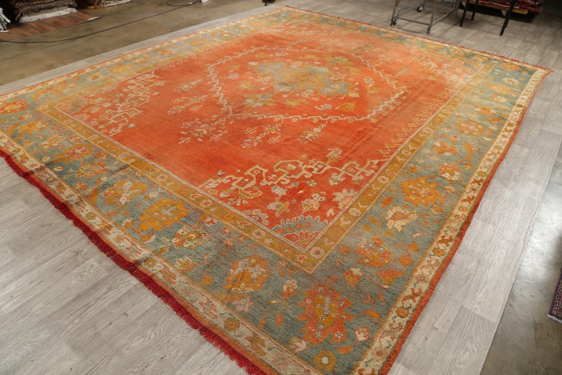 Pre-1900 Antique Vegetable Dye Oushak Persian Area Rug 11x14 - 15