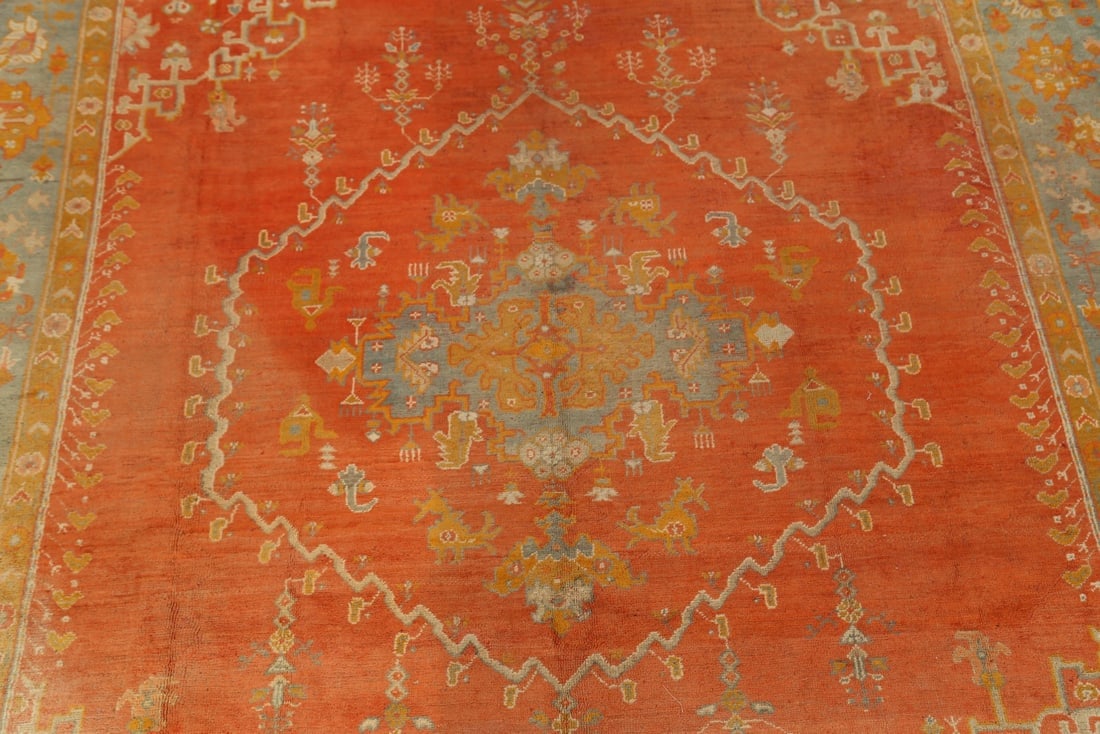 Pre-1900 Antique Vegetable Dye Oushak Persian Area Rug 11x14 - 3