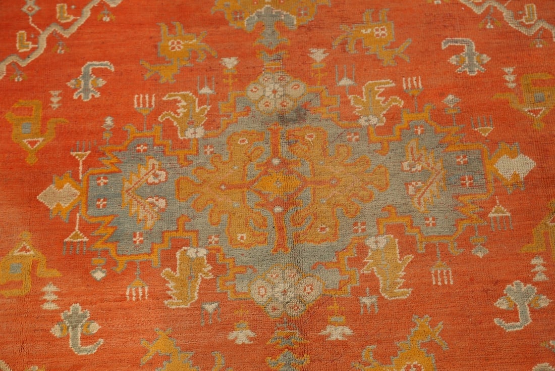Pre-1900 Antique Vegetable Dye Oushak Persian Area Rug 11x14 - 4